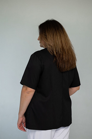Блуза на кнопках PLUS SIZE, черная  в Екатеринбурге 2