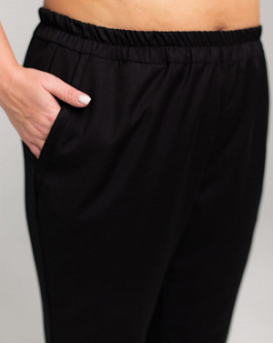 Брюки на резинке с карманами PLUS SIZE, черные  в Екатеринбурге 1