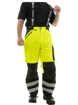 Зимние сигнальные брюки Brodeks KW 308, желтый/черный Brodeks в Екатеринбурге 1