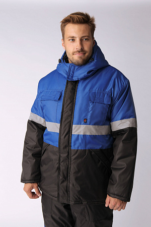 Костюм зимний Мегрес-2 СОП (тк.OxLine,90) п/к, васильковый/черный Факел Спецодежда в Екатеринбурге 17